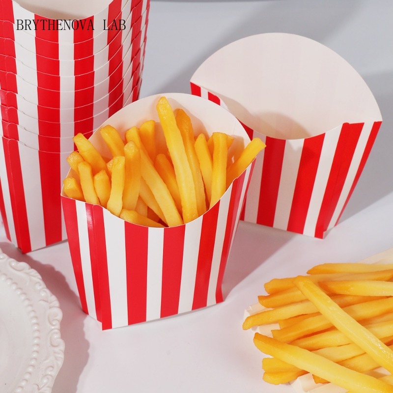 Home Cinema Food - 50 adet Çizgili Tek Kullanımlık Parti
