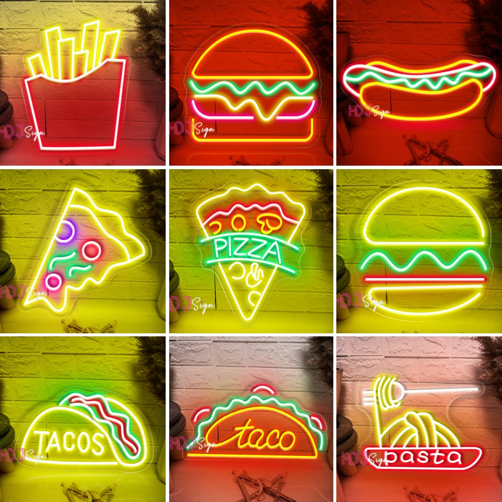 Home Cinema Food - Cips Neon işık Led ışıkları patates
