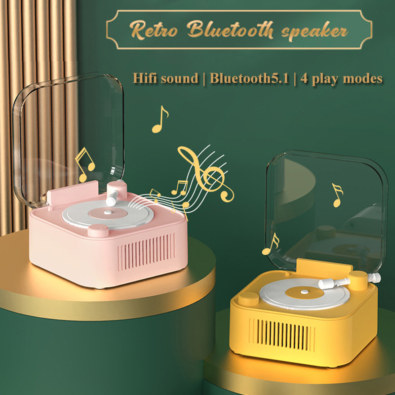 Home Cinema Bluetooth 5.1 - Retro Bluetooth hoparlör taşınabilir Vintage CD