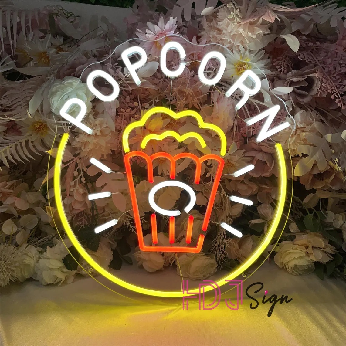 Home Cinema Food - Popcorn LED Neon Tabela, Yemek Barı