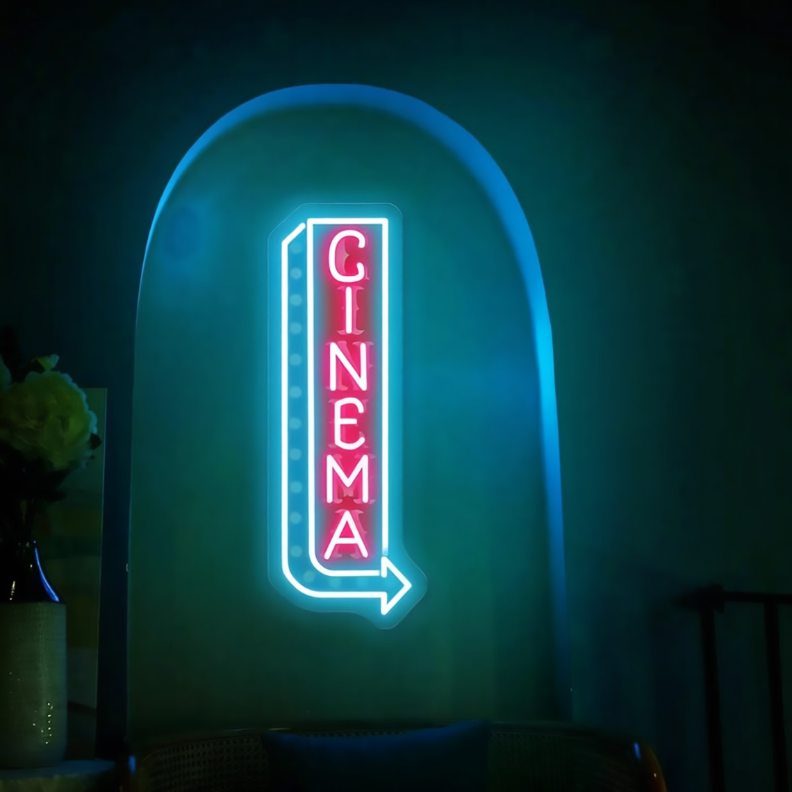 Home Cinema Food - Sinema Neon Tabelası Sinema Patlamış Mısır