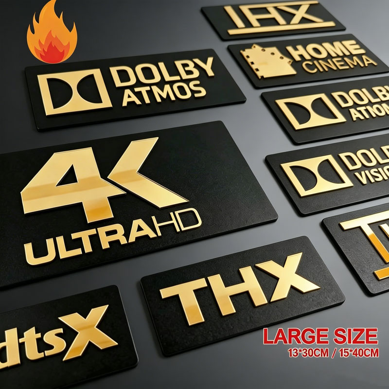 Home Cinema Atmos - Altın Aynalı 3D Ev Sineması Tabelaları