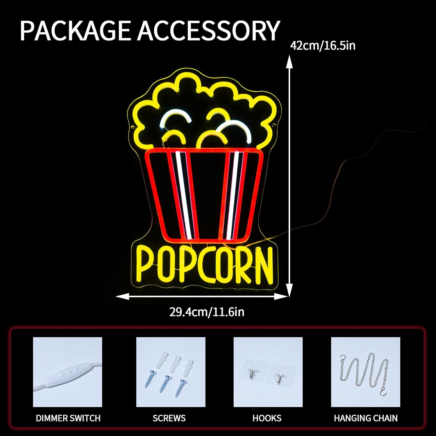 Popcorn Neon Tabelası Kısılabi - Home Cinema Food incelemesi ve fiyatı