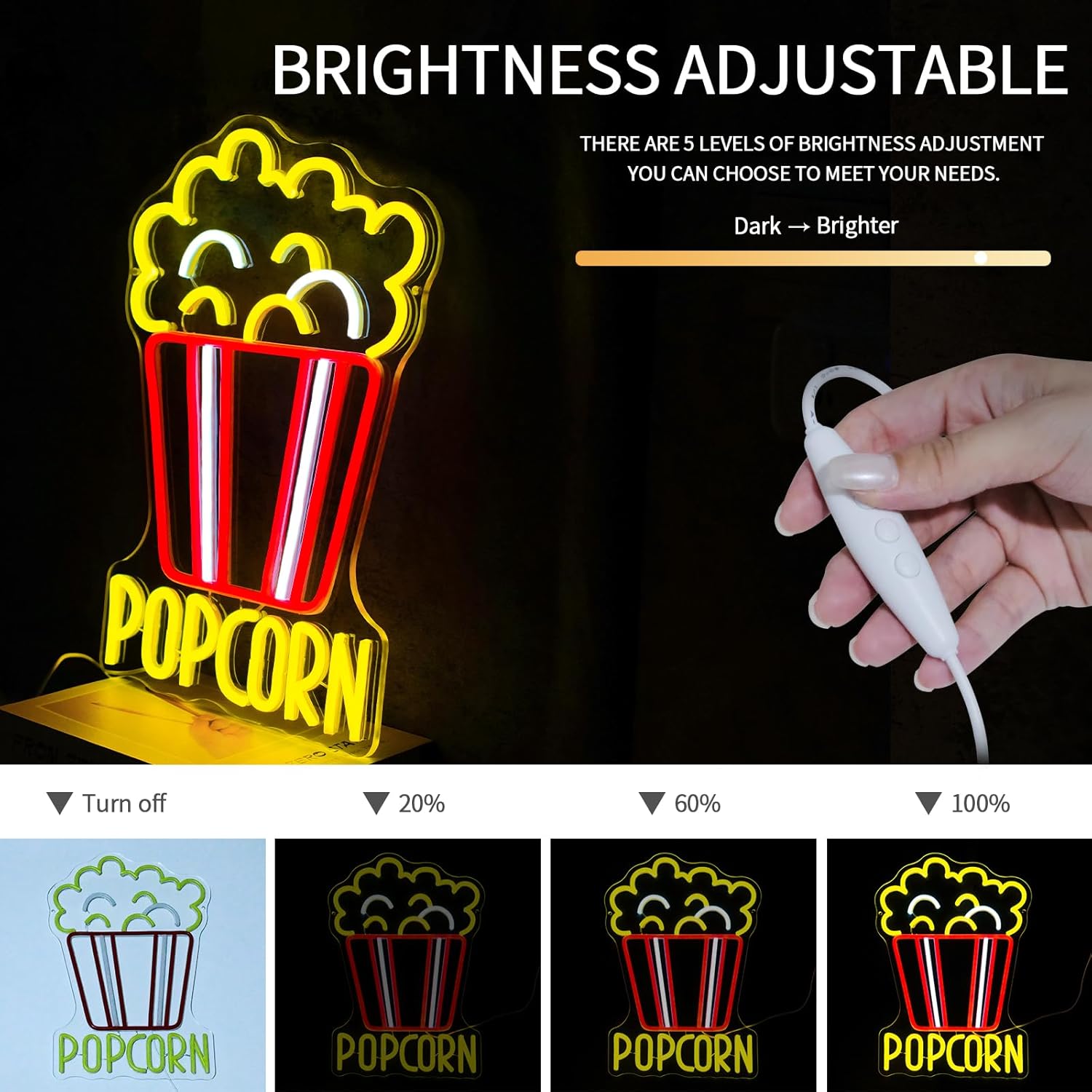 Popcorn Neon Tabelası Kısılabi - Home Cinema Food incelemesi ve fiyatı